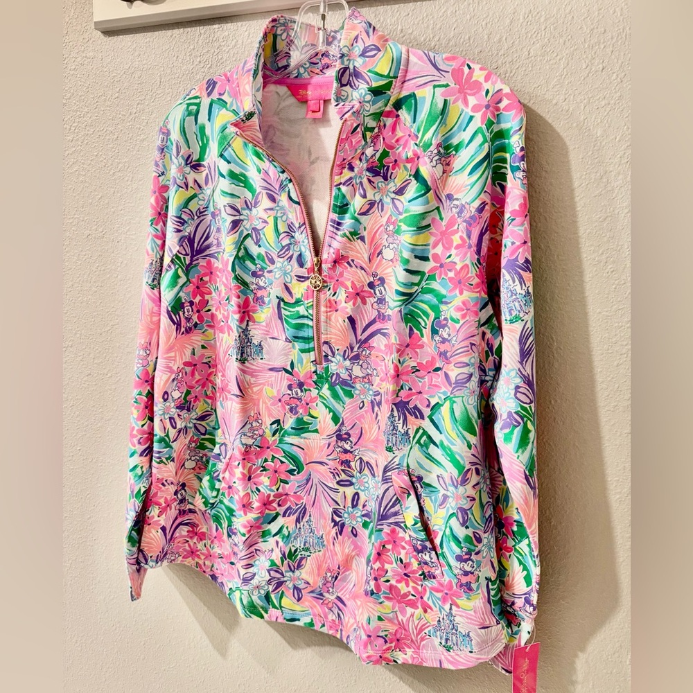 Disney Parks x Lilly Pulitzer Minnie Mouse and Daisy Duck Zip Pullover Large